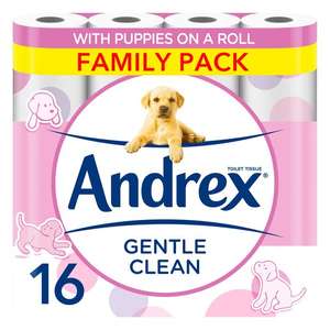 Andrex 16 Rolls Toilet Tissue Gentle Clean - £5.52 @ Tesco