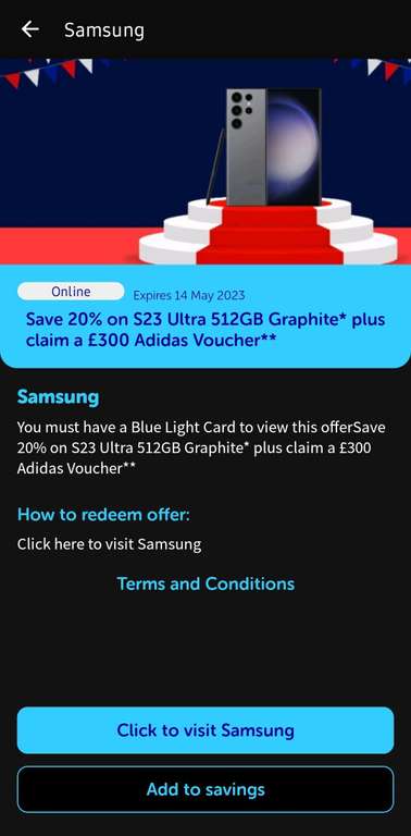 Samsung Galaxy S23 Ultra 512gb Graphite £1119.20 / £969.20 after trade in + claim £300 Adidas voucher @ Samsung EPP