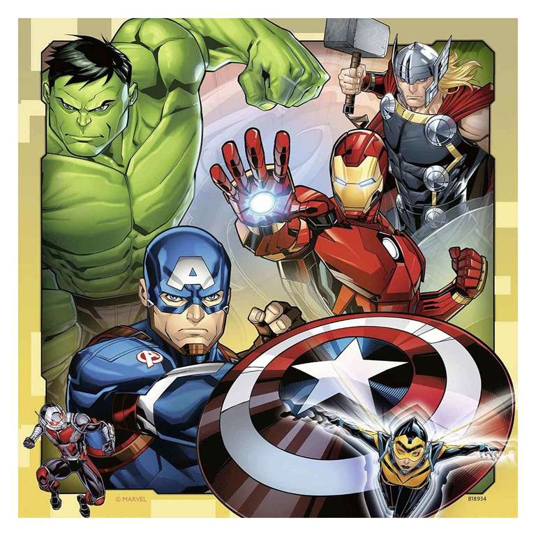 Ravensburger Marvel Avengers Assemble 3 x 49 Piece / Marvel Spiderman 4 in a Box Puzzle