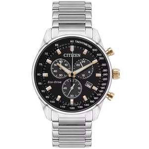 Citizen Eco-Drive Men's Stainless Steel Black Dial Watch - £76.49 With Code @ H Samuel
