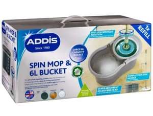 Addis Grey Spin Mop and Bucket 360 degree rinsing system further reduced (1 year warranty) + free click and collect