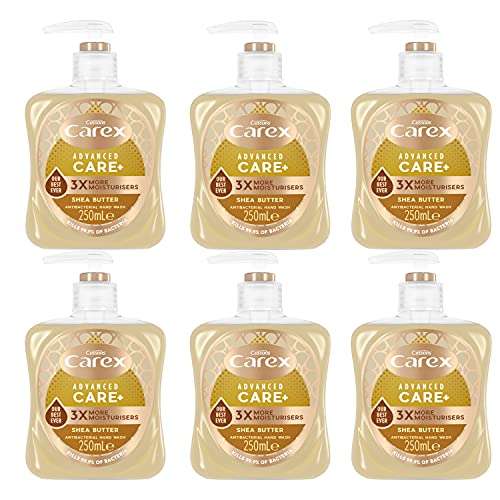 Carex Advanced Care Shea Butter Antibacterial Hand Wash Pack of 6 (250ml) - 5% Voucher at Checkout - £4.86 or less with S&S