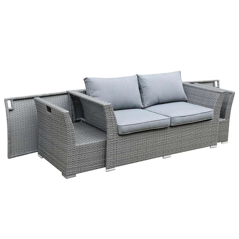 Bambrick 6 Seater Grey Rattan Garden Sofa Set £412.50 Delivered