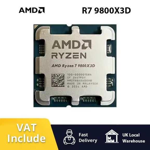 AMD Ryzen 7 9800X3D CPU Processor ( 8C / Socket AM5 / 3D VCache / Tray ) with code - £215.51 with PayPal @ MTIME TRADER Store(UK Despatch)