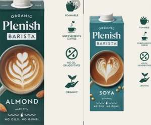 Plenish plant milk, Almond, Soya 1L - Warrington