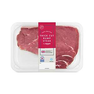 Amazon brand 1lb (454g) Thick Cut Rump Steak via Amazon Fresh
