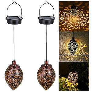 Tomshin-e Solar Lantern Light Outdoor Hanging Garden Lights Metal Lamp Outdoor Decorations - Meelady FBA