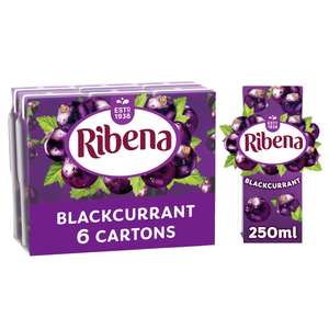 Ribena Blackcurrant Juice Drink Cartons - Multipack 6x250ml - S&S £2.25