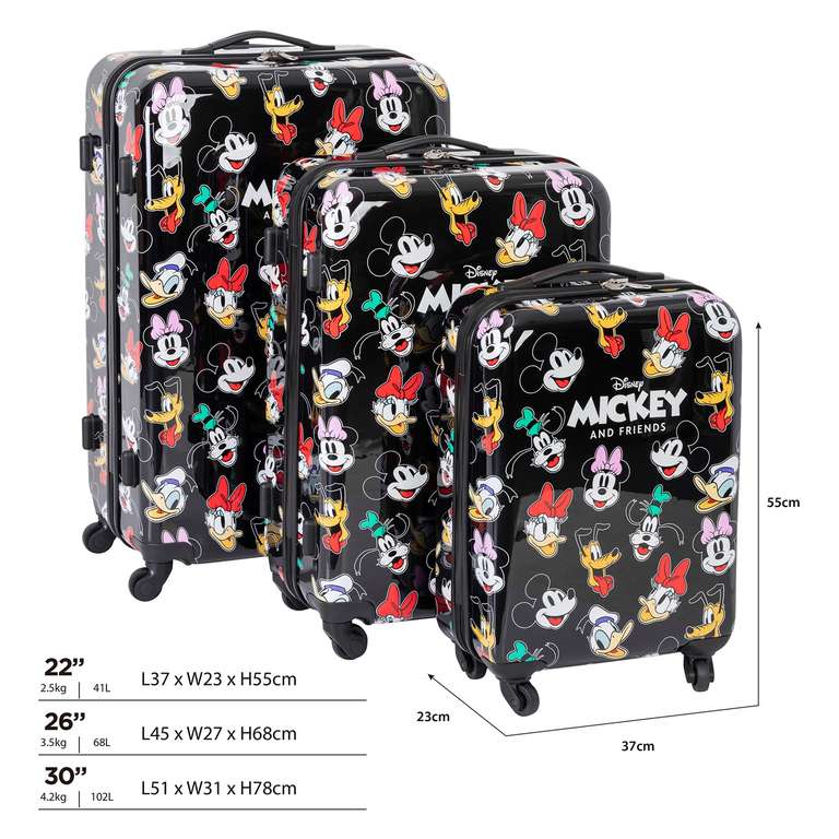 Disney Character Suitcases - 2 different colours and 3 different sizes