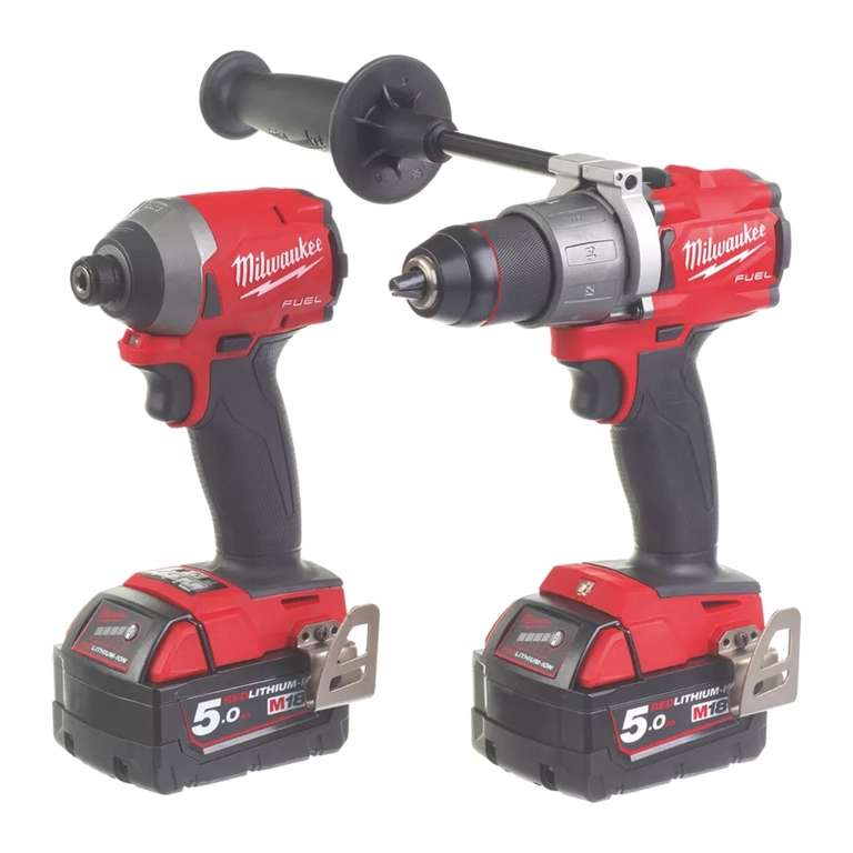 Milwaukee M18 FPP2A2-502X FUEL 18V 2 x 5.0Ah Li-Ion RedLithium Brushless Cordless Twin Pack £339.99 @ Screwfix