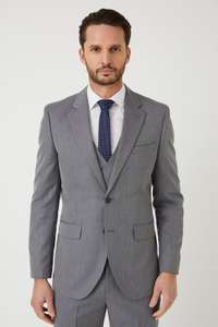 Tailored Fit Grey Mini Herringbone Suit Jacket £55.00 (£3.99 delivery) @ Burton