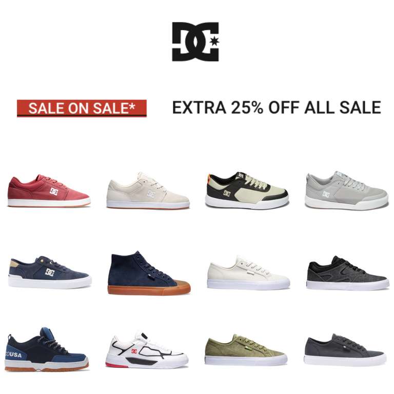 Sale on Sale - Extra 25% Off Shoes (No Code Needed, Final Price Already Displayed) + Free Shipping for DC Crew members