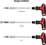 Amazon Basics 27-Piece Magnetic T-Handle Ratchet Wrench & Screwdriver Set, Black
