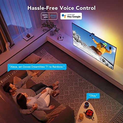 Govee WiFi LED TV Backlights with Camera, DreamView T1 Smart RGBIC TV Light for 55-65in TV, £49.99 @ Amazon / Govee