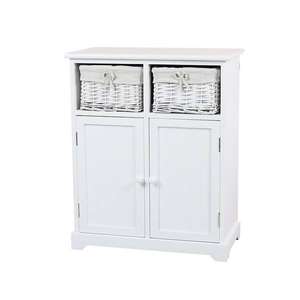 White / Grey Bathroom Storage Unit with Willow Baskets - £25 (free collection / £6 delivery) @ Homebase