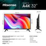 Hisense 32 Inch HD VIDAA Smart TV 32A4KTUK - Natural Enhancer, HDMI, Share to TV, Youtube, Freeview, Netflix, Disney (2023 New Model)