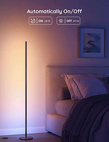 Govee LED Floor Lamp, RGBIC Corner Floor Lamp Works with Alexa Google Assistant, 16 Million Colours & 58 Scenes W/voucher - Govee UK FBA