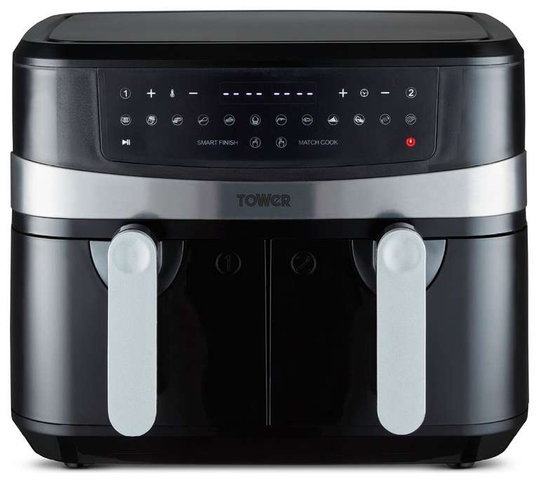 Tower T17088 9L Dual Basket Vortx Air Fryer (£78 with new newsletter sign up) - Free C&C
