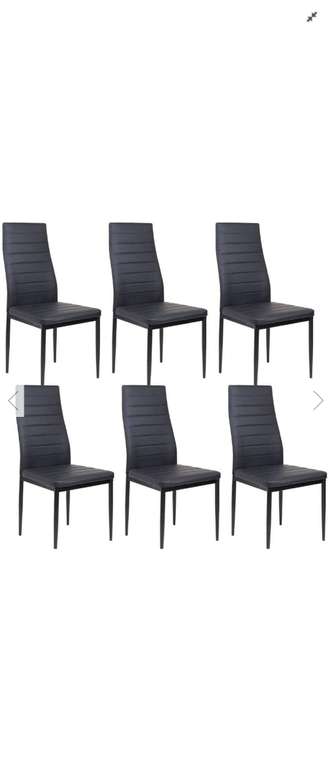 The Range - Set of 6 Black Faux Leather Padded Chairs - £119.99 @ The Range