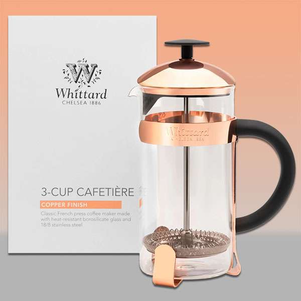Whittard 3 Cup Cafetière Copper Finish Classic French Press Coffee Maker£9.99 (+£1 Delivery) @ Discount Dragon