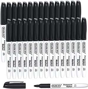30 Pack Permanent Markers, Fine Point, Black Ink - Sold by Lexeu / FBA