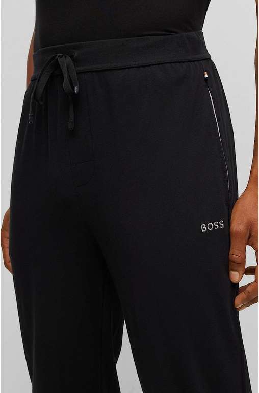 BOSS Mens Mix&Match Pants Embroidered-Logo Tracksuit Bottoms in Stretch Cotton