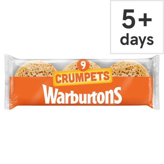 Warburtons Crumpets 9 pack 90p Clubcard Price @ Tesco