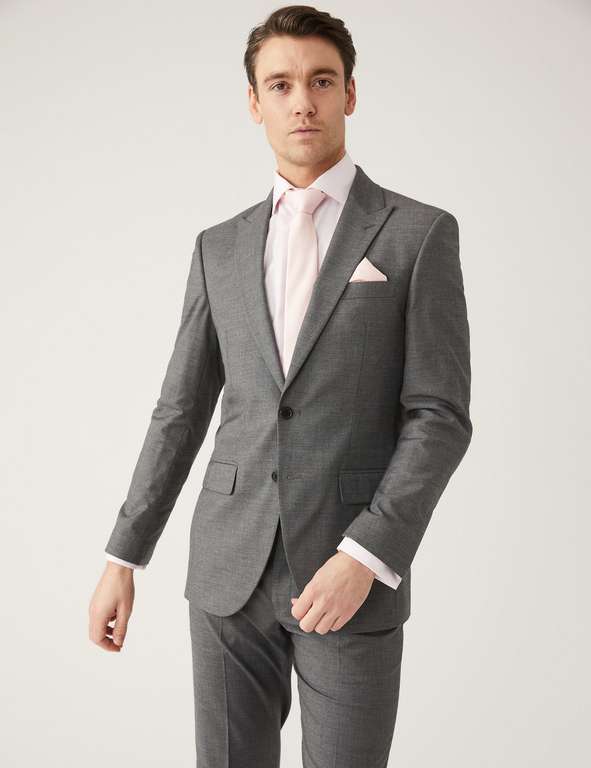 Slim Fit Sharkskin Suit Jacket with Stretch - Free C&C (Limited Sizes)