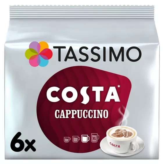 Tassimo Costa Costa coffee pods x 12 (or 6 cappuciino) £3 after cashpot - Asda (£4.50 but get £1.50 back In Cashpot Reward)