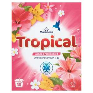 Morrisons tropical lychee and passion fruit washing powder 40 washes - Ty Glas