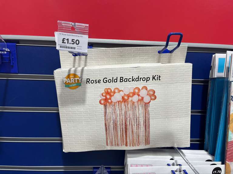 Rose gold backdrop kit - £1.50 instore Cardiff