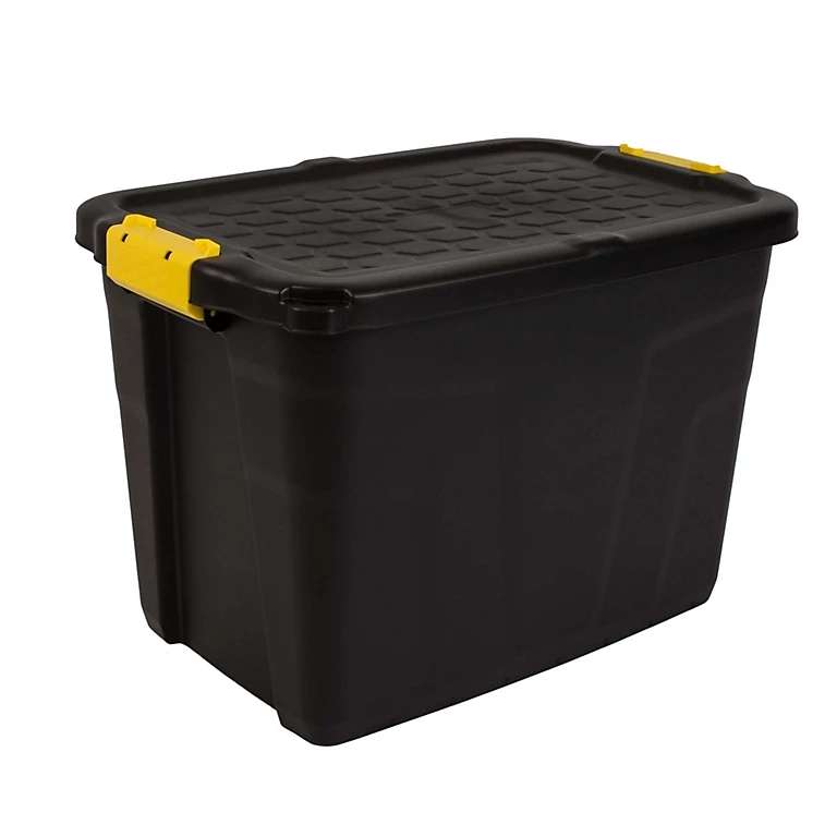 Strata Heavy duty Black Plastic Stackable Nestable Storage box 42L £6.80 / 60L £8.50 Free Collection @ B&Q