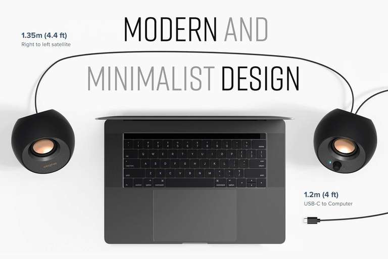 CREATIVE Pebble V3 Minimalistic 2.0 USB-C Desktop Speakers with USB Audio sold by CREATIVE Labs