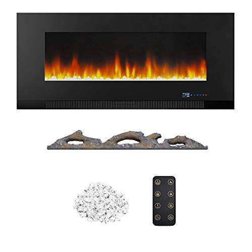 Amazon Basics 42" (107 cm) Wall-Mount Electric LED Multicolour 3D Heating Fireplace with Remote Control, 1300W £144.47 @ Amazon