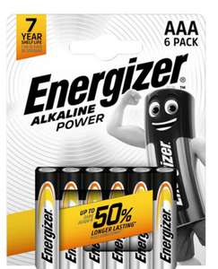 Energizer Alkaline Power AAA Batteries, 6 Pack - Online Only 2 - £3.50