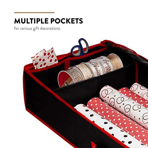 Premium Christmas Wrapping Paper Storage Bag with Interior Pockets - Fits 24 Rolls sold by YH-Goods UK