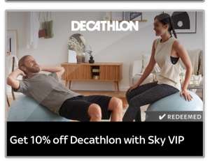 10% discount for SKY VIP customers at Decathlon SKY VIP page