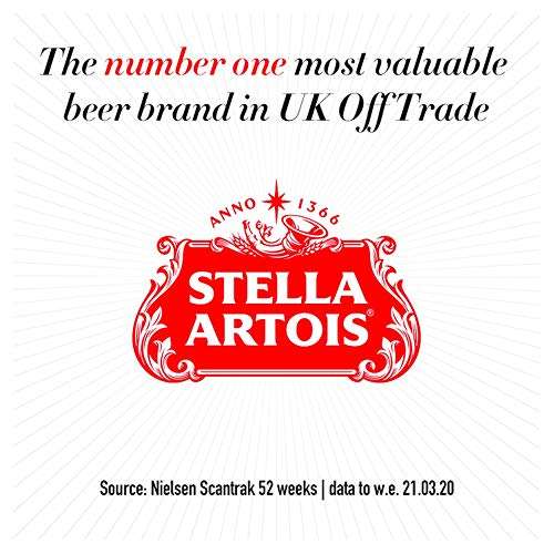 Stella Artois Premium Lager Beer Can, 440ml (Pack of 18)