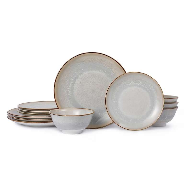 Mikasa Nordic Grey Dinner Set £13 12-piece at B&Q | Hotukdeals