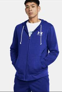 Men's Under Armour Rival Terry full zip hoodie, royal blue / onyx white colourway