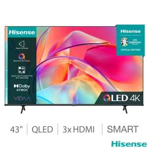 Hisense 43E7KQTUK 43” QLED 4K UHD Smart TV (Instore) / TCL 43C645K 43” QLED 4K Ultra HD Smart TV (Online) £219.99 - with 5 Year Warranty