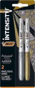 BIC Marking Metallic Colours Permanent Markers, Medium Bullet Tip Gold and Silver Colours, Pack of 2 - £2.86 (MOQ 2) @ Amazon