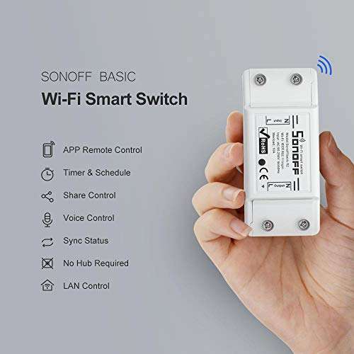 SONOFF Basic R2 10A Smart WiFi Light Switch £10.72 @ Dispatches from Amazon Sold by sonoff