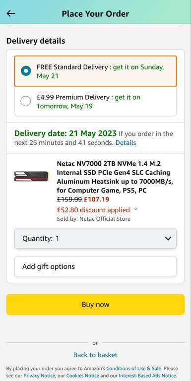 Netac NV7000 2TB SSD with Heatsink PCI-e Gen 4.0 for PC & PS5 - £107.19 - Sold by Netac Official Store / Fulfilled by Amazon