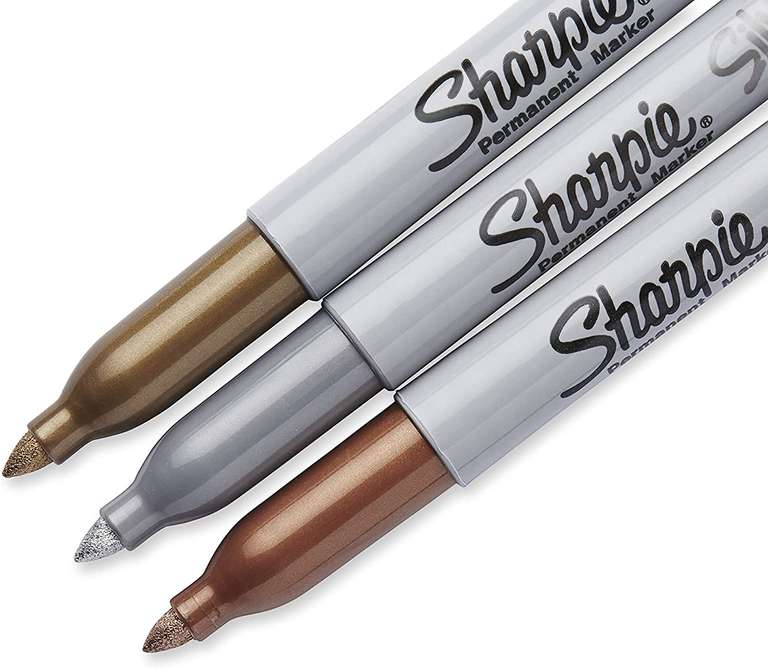 Sharpie Permanent Markers Fine Tip Assorted Metallic Colours 3 Count (S&S £2.38)