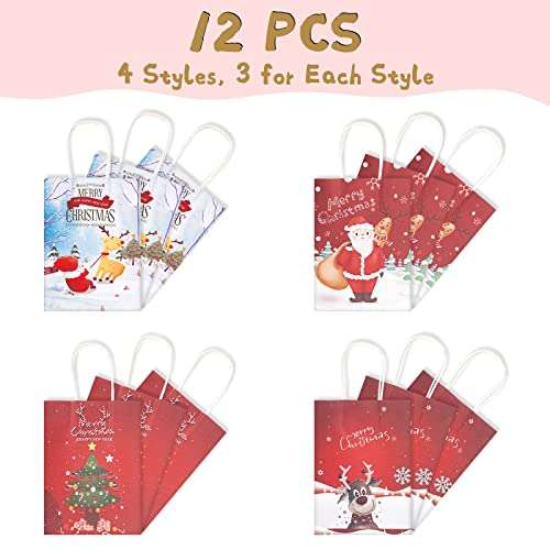 Christmas Kraft Paper Bags, SMALUCK 12 Pieces - 145x210x80mm (Red) £4.99 w/S&S Voucher, Sold By UStation