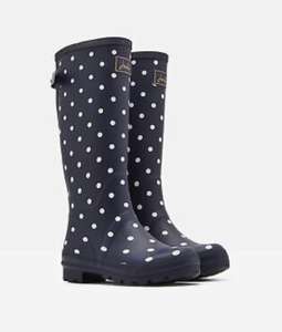 Joules Womens Printed Wellies With Adjustable Back Gusset French Navy Spot £14.96 Delivered @ Joules Outlet / eBay