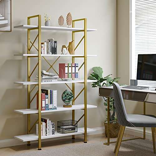 YITAHOME 5-Tier Gold Bookshelf (with Voucher) - Sold /Dispatched by YITALIFE