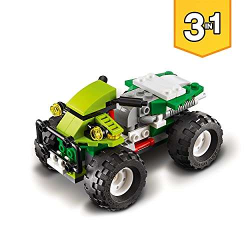 LEGO 31123 Creator 3 in 1 Off-Road Buggy to Skid Loader Digger to ATV Car Toy, 3 Vehicle Construction Set £10.39 at Amazon