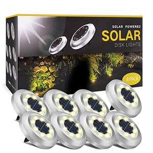 ZFITEI Solar Ground Lights，Disk Lights Solar Powered - 8 LED - 8 pack sold by PATESON-LTD